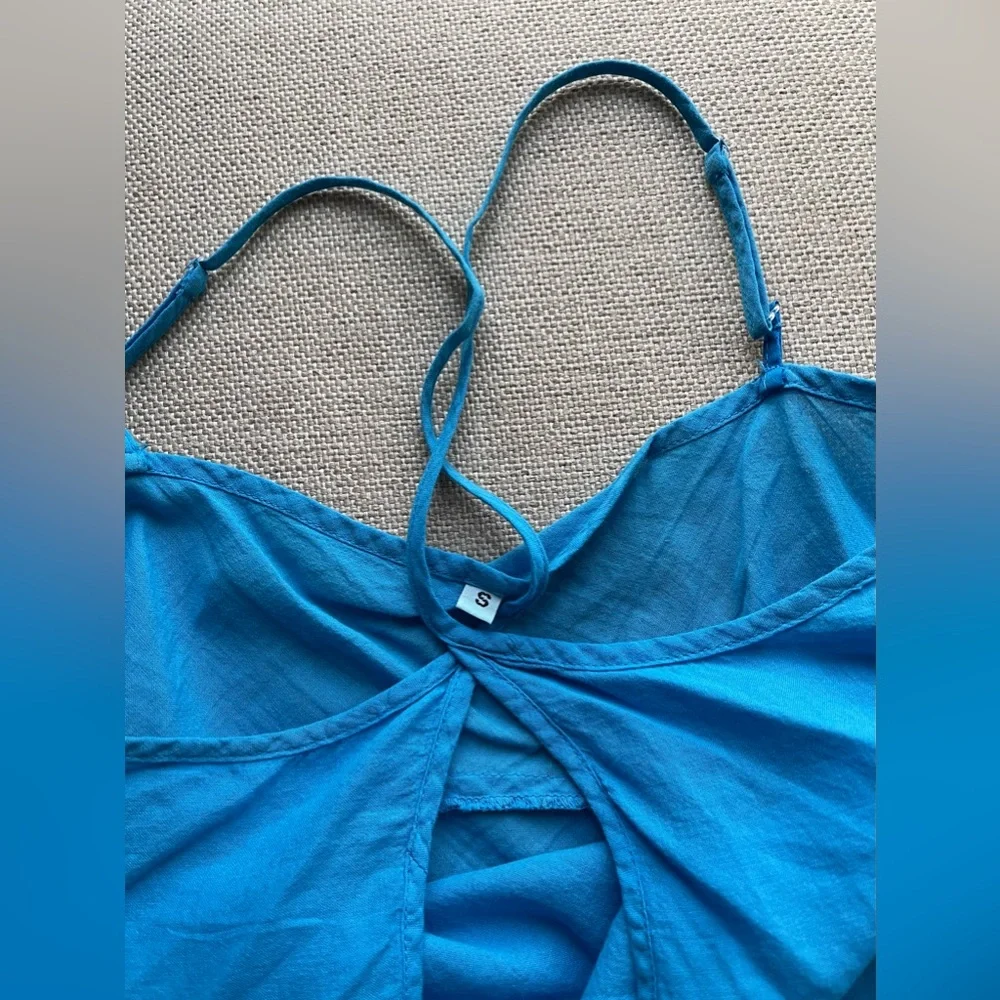 JOHNNY WAS Olympia Eyelet Midi Dress In Ocean Blue Size S - Picture 14 of 14